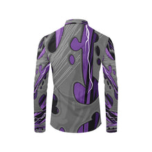 Load image into Gallery viewer, Ventru-Styles Dress shirt purple gothic flames Casual Dress Shirt