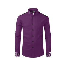 Load image into Gallery viewer, Ventru-Styles Purple clock skull Men&#39;s Casual Dress Shirt