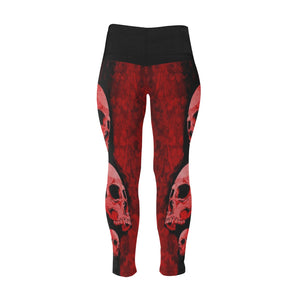 Ventru - Styles Red skulls Plus Size High Waist Leggings