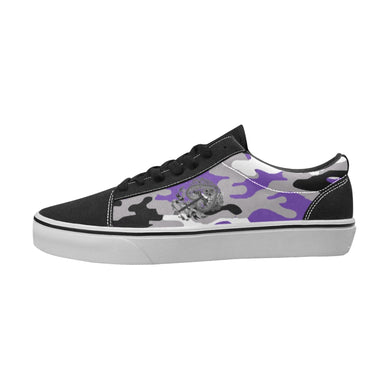 Ventru-Styles Purple Camo Low Top Skateboarding Sneakers