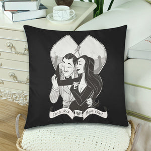 Addams Custom Zippered Pillow Cases 18"x 18" (Twin Sides) (Set of 2)