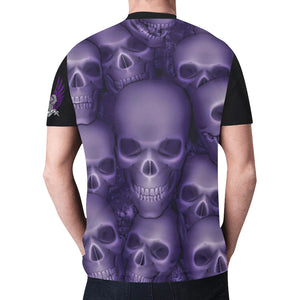 Skulls Purple VS Skull with Wings New All Over Print T-shirt