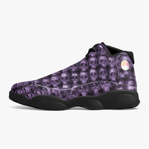 Ventru-Styles (Purple Skulls) High-Top Leather Basketball Sneakers