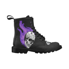 Load image into Gallery viewer, Ventru-Styles Purple Skull Boots Men&#39;s PU Leather Martin Boots