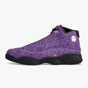 Ventru-Styles (Spider Webs Purple) High-Top Leather Basketball Sneakers