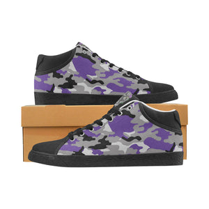 purple black and grey camo VS Men's Chukka Canvas Shoes