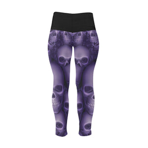 Ventru - Styles Purple skulls Plus Size High Waist Leggings