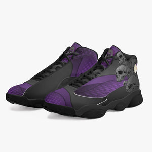 Ventru-Styles (Grey Skulls) High-Top Leather Basketball Sneakers