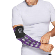 Load image into Gallery viewer, Black and Purple Corset Style Arm Sleeves (Set of Two)