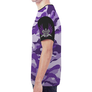Skull with wings VS Purple Camo New All Over Print T-shirt