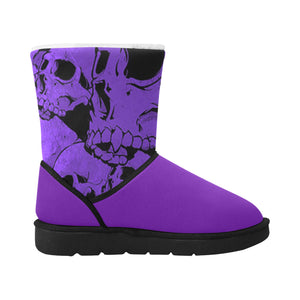 Ventru-Styles Purple Skull Ugg Single Button Snow Boots (Unisex)