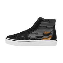 Load image into Gallery viewer, Hex black and gold Men&#39;s High Top Skateboarding Shoes