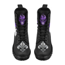 Load image into Gallery viewer, Ventru-Styles Purple Skull Boots Men&#39;s PU Leather Martin Boots