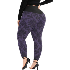 Ventru - Styles Purple Floral Plus Size High Waist Leggings