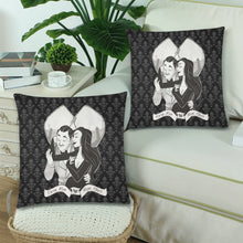 Load image into Gallery viewer, Addams with background Custom Zippered Pillow Cases 18&quot;x 18&quot; (Twin Sides) (Set of 2)