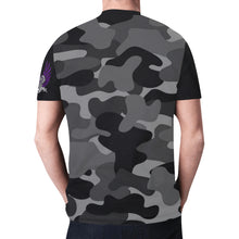Load image into Gallery viewer, Camo Grey with VS skull wings New All Over Print T-shirt for Men