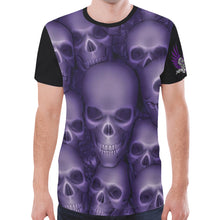 Load image into Gallery viewer, Skulls Purple VS Skull with Wings New All Over Print T-shirt