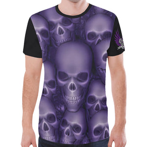 Skulls Purple VS Skull with Wings New All Over Print T-shirt