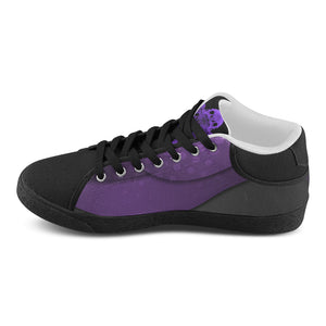purple-waves-abstract with SM VS Men's Chukka Canvas Shoes