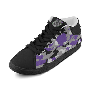 purple black and grey camo VS Men's Chukka Canvas Shoes