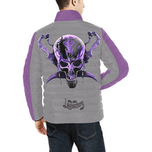 Load image into Gallery viewer, Ventru - Styles Black &amp; Purple Legendary Skull Men&#39;s Padded Jacket