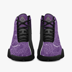 Ventru-Styles (Spider Webs Purple) High-Top Leather Basketball Sneakers