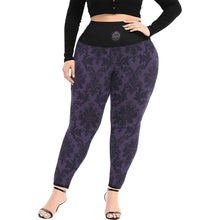 Load image into Gallery viewer, Ventru - Styles Purple Floral Plus Size High Waist Leggings
