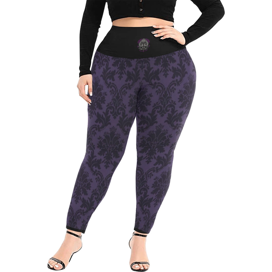 Ventru - Styles Purple Floral Plus Size High Waist Leggings